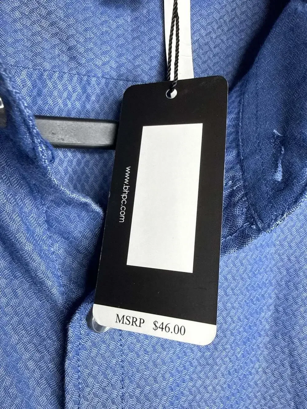 Beverly Hills Polo Club Blue Diamond Pattern Long Sleeve Button-Up Shirt